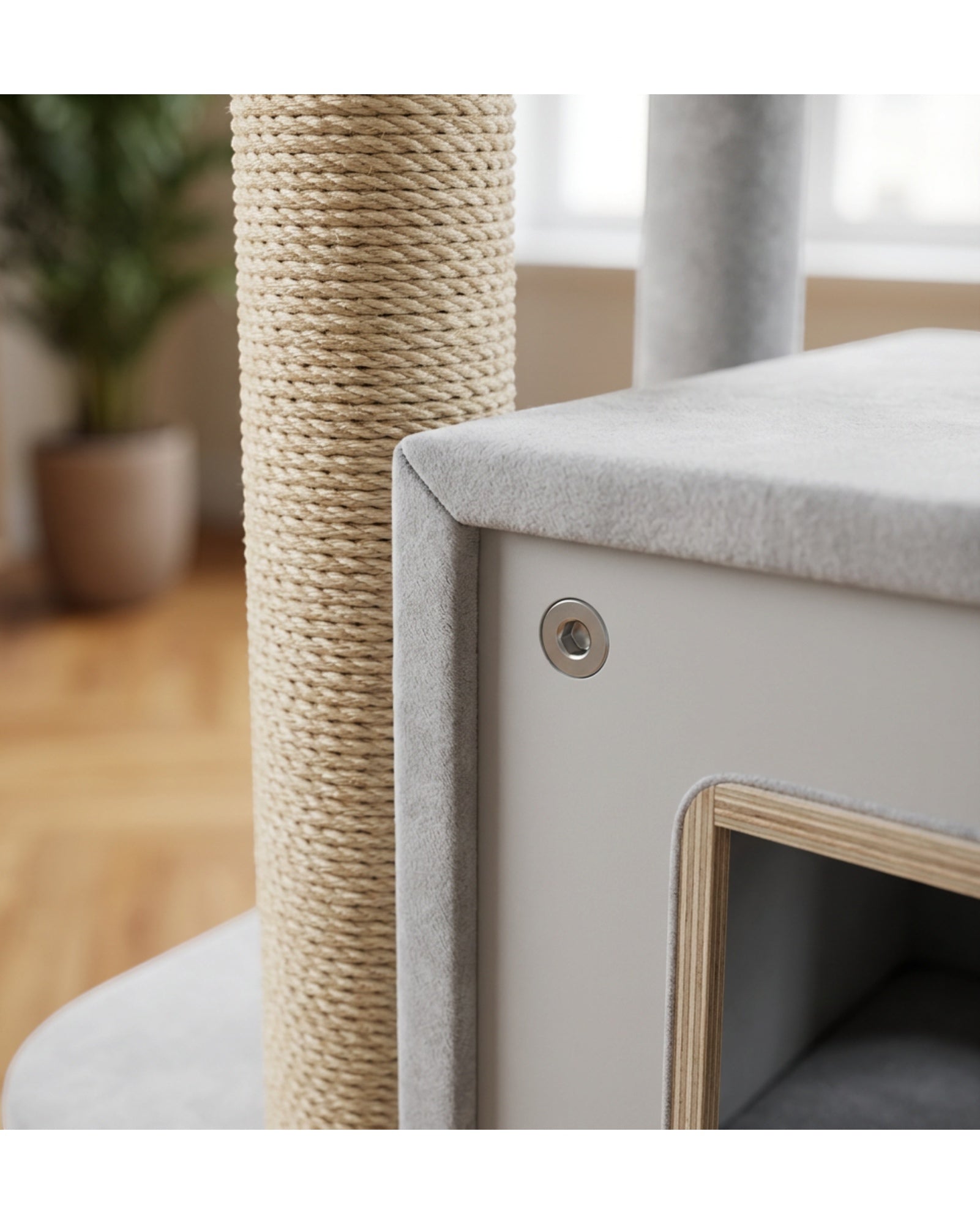 Biont Compact Condo Cat Tree 90 cm Light Gray - Detail view